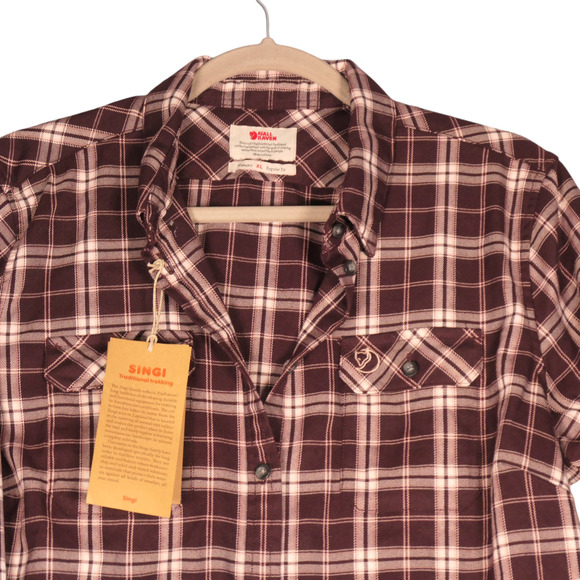 NEW Fjallraven Singi Fjallglim Blouse Women XL Button Up Shirt Plaid Long Sleeve - Picture 2 of 16
